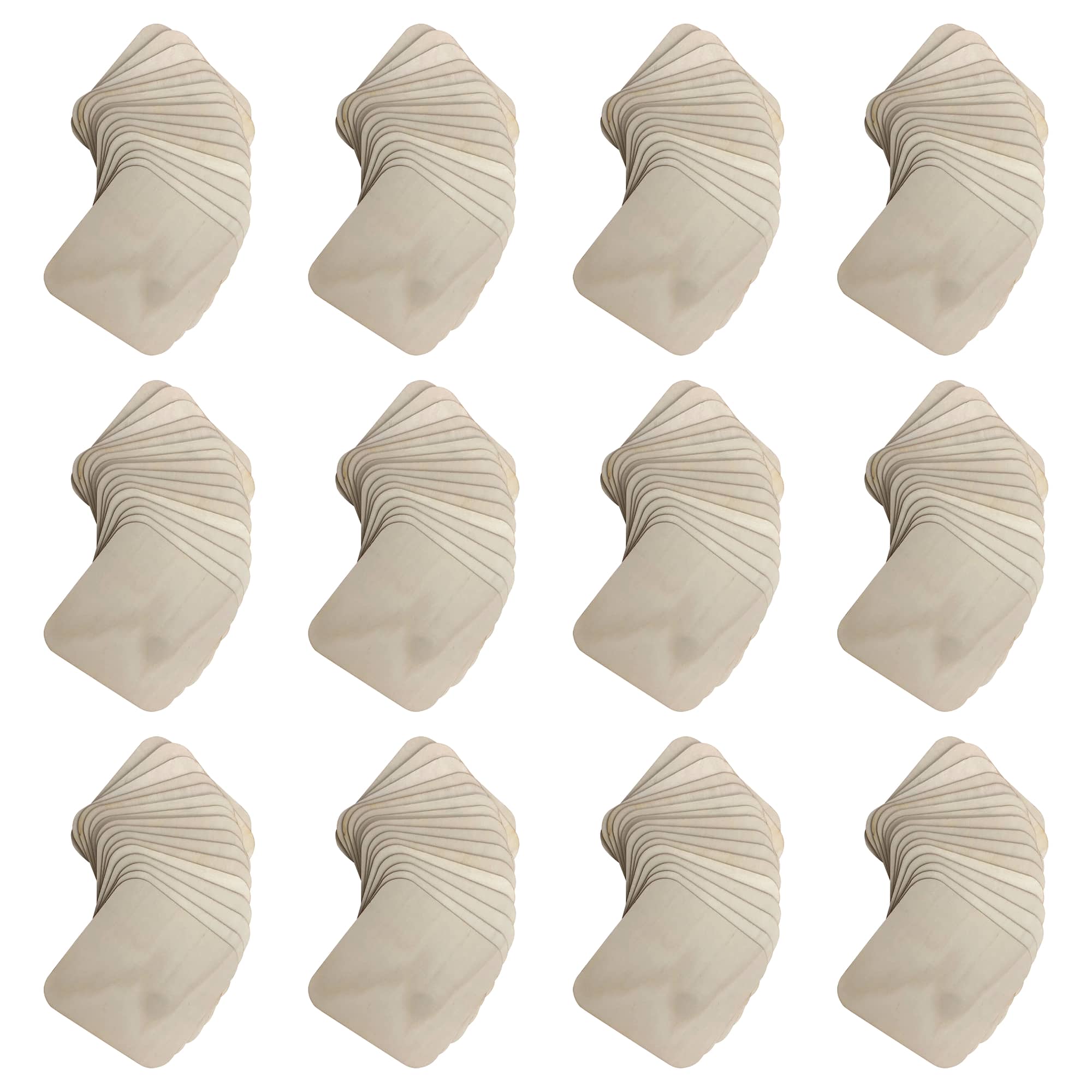 12 Packs: 16 ct. (192 total) 5" Wood Squares by Make Market®